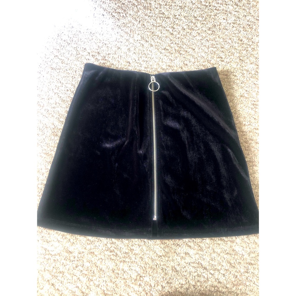 Black velvet skirt